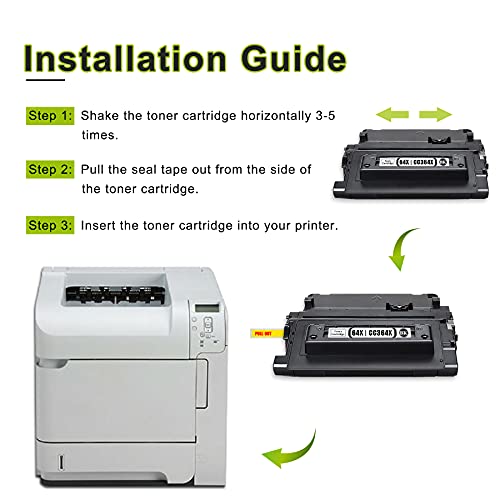 4-Pack 64X | CC364X Black High Yield Toner Cartridge Replacement for HP P4014(CB506A) P4014DN(CB512A) P4015n(CB509A) P4015tn(CB510A) Printer Toner.