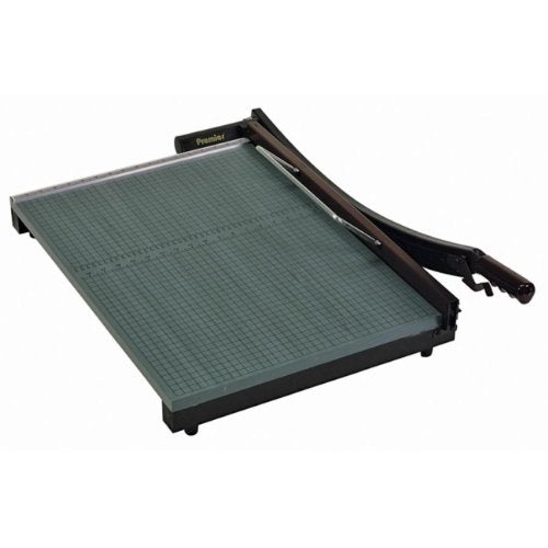 Martin Yale 724 Premier StackCut Heavy-Duty Trimmer, Green, Table Size 18-1/2" x 24", Permanent 1/2" Grid and Dual English and Metric Rulers, Ergonomic Soft-grip Handle