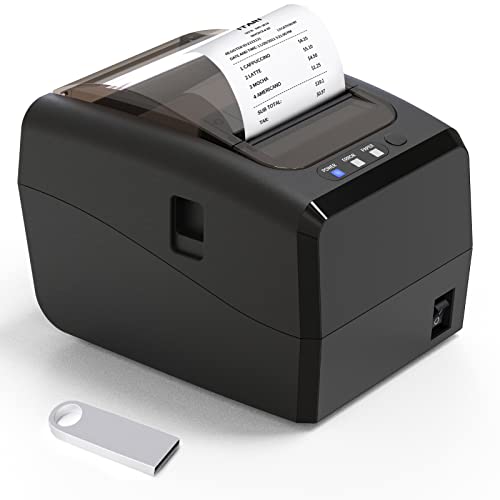Thermal Receipt Printer, Itari POS Printer Support USB/Serial/Ethernet(LAN) and Cash Drawer for Android, Windows, Mac, Linux and Chromebook with Auto-Cutter and Alarm Reminder (Black)