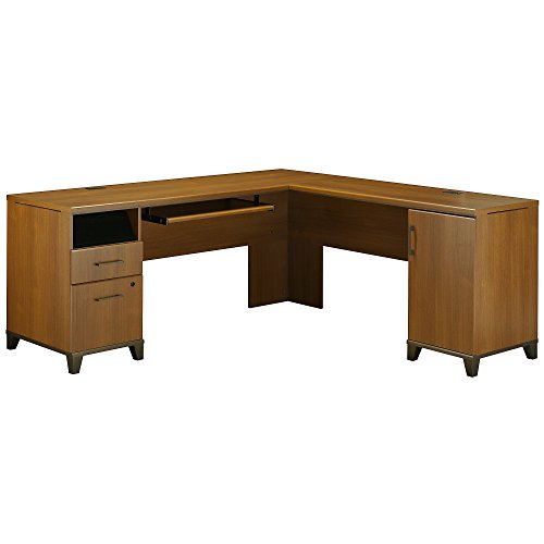 Bush Furniture Achieve L-Desk in Warm Oak