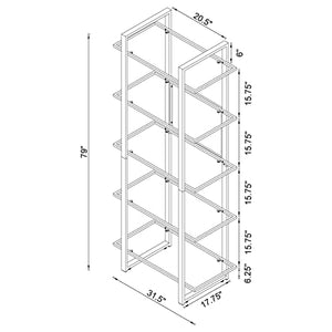 Coaster Home Furnishings Hartford Glass Shelf Bookcase Chrome