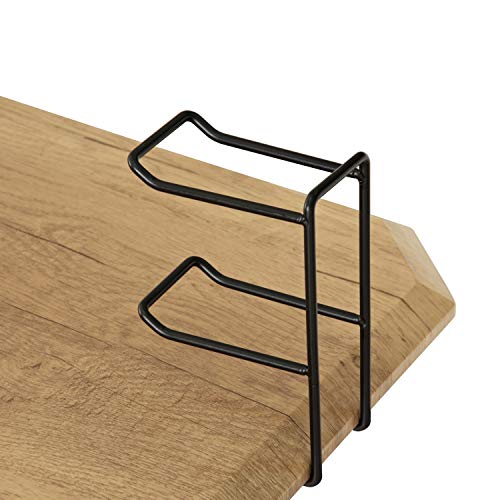 Techni Mobili Home Office Computer Writing Desk Workstation with Two Cupholders and a Headphone Hook-Pine