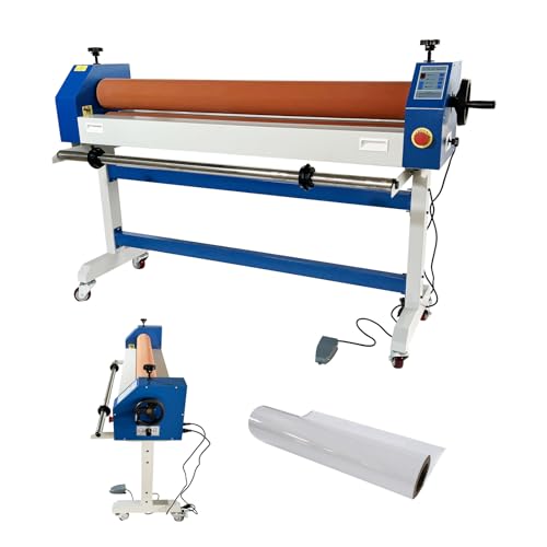 INTBUYING 51in Electric/Manual Cold Laminator with 5.1in Rubber Rollers