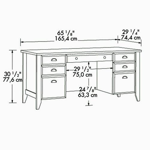 Sauder Shoal Creek Executive Desk, Diamond Ash
