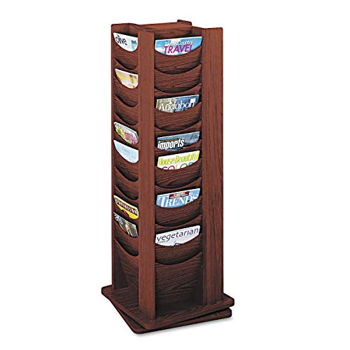 Safco Products 4335MH Solid Wood Rotating Display, 48 Pocket, Mahogany