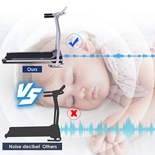 Folding Treadmill for Home, Smart Electric Treadmill with LED Monitor, Safe Handlebar & Safe Key, Portable Walking Running Jogging Exercise Equipment with Fixed Incline & Easy Assemble