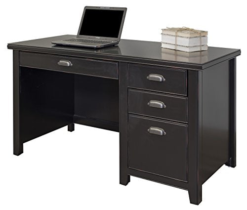 Martin Furniture  Kathy Ireland Tribeca Loft Black Single Pedestal Desk
