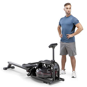 Marcy Water Rowing Machine Cardio Training Equipment, 300-lb Capacity NS-6070RW, Black