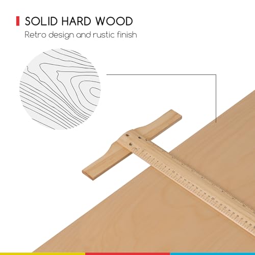 MEEDEN Wood Drafting Table & Stool Set, Adjustable Height, Tiltable Tabletop