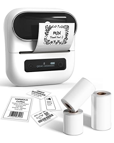 M220 Label Maker, Phomemo's New Flagship 3.14 Inch Bluetooth Thermal Label Printer for Barcode, Address, Labeling, Mailing, File Folder Labels, Easy to Use, Support with Phones&PC, with 3 Roll Labels