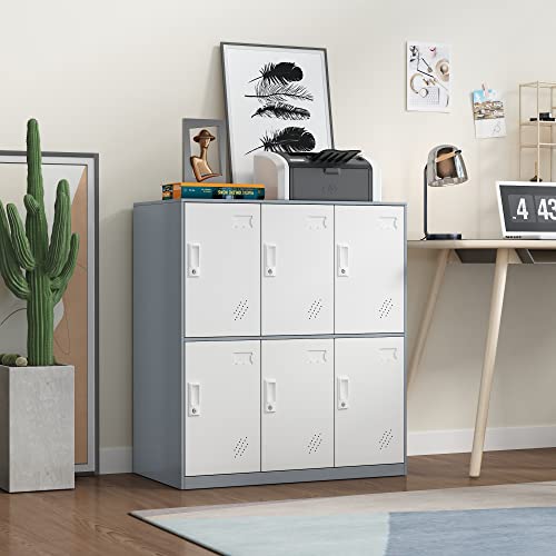 Metal Storage Cabinet with Card Slot - White+Gray 37.8" L*37.8" W*4.33" H