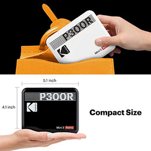 KODAK Mini 3 Retro 3x3” Portable Photo Printer (60 Sheets) - Compatible with iOS, Android & Bluetooth Device, Real Photo, 4Pass Technology & Laminating Process, Print Photos – Yellow