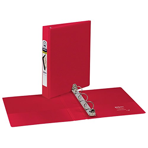 Avery Mini Durable View Binder with 1" Rings, 175-Sheet Capacity, Red, 5-1/2" x -1/2" (17163)