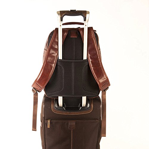 Boconi Bryant LTE City Leather 17" Laptop Backpack in Black