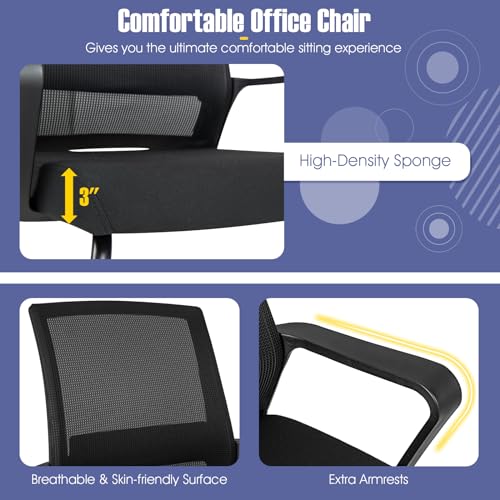 Giantex Office Guest Chair Set of 10 with Lumbar Support and Mesh Backrest