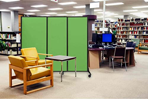 VERSARE QuickWall Sliding Portable Partition | 3 Panel Room Divider | Sound Absorbing | 7' Wide x 6'8" Tall | Marble Gray Panels