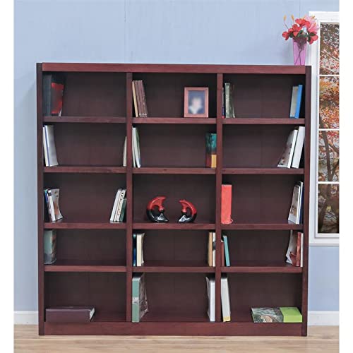 Bowery Hill Cherry 72" Tall Triple Wide Bookcase