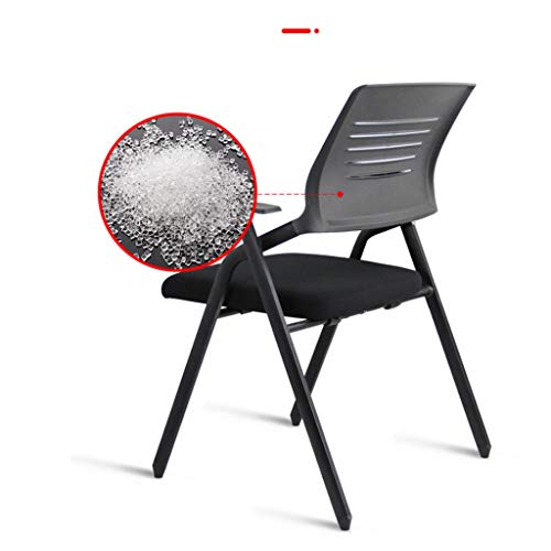LiRuiPengBJ Ergonomic Folding Office Stacking Chairs with Flip-Up Seat - Black, 3 Pack