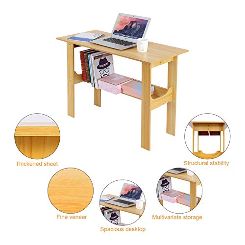 Tponi US Fast Delivery Home Office Computer Desk 40 inch Modern Home Desktop Computer Desk Gaming PC Laptop Desk Workstations Bedroom Laptop Study Writing Table for Home Office Writing Desk (Yellow)