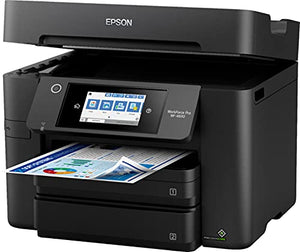 Epson Workforce Pro WF 4829 Wireless All-in-One Color Inkjet Printer - Print Scan Copy Fax- 25 ppm, 4800 x 2400 dpi, 4.3" Touchscreen, Auto 2-Sided Printing, 50-sheet ADF, 500-Sheet Capacity, Ethernet