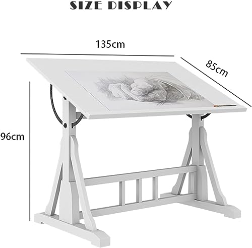 OGRAFF Drafting Tables Tiltable Craft Table with Large Edge Rib - Studio Desk for Writing and Artwork