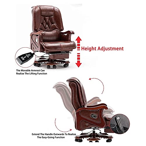 CBLdF Boss Chair Managerial Executive High Back Cowhide Office Chair - Brown/Black