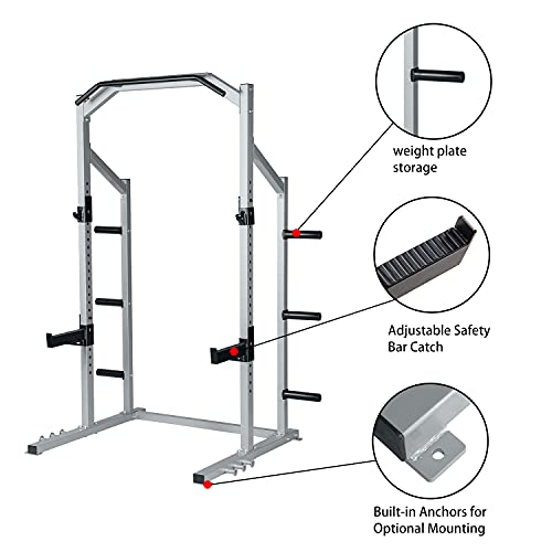 GDLF Power Rack Squat Stand Home Gym Strength Training Power Cage Weight Rack with Pull Up Attachment