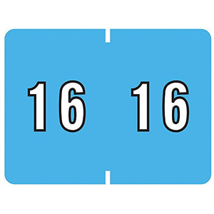 Smead Year-Color Coded Labels, 2016, 1" W x1/2" H, Light Blue, 500 Labels per Roll (22116)