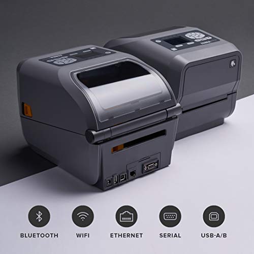 Zebra ZD620t Thermal Transfer Desktop Printer with LCD Screen 203 dpi Print Width 4 in WiFi Bluetooth USB Serial Ethernet ZD62142-T01L01EZ