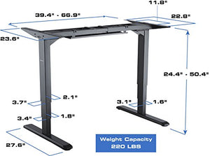 Star Ergonomics SE06E1FB Electric Sit-Stand Desk Frame, 3-Stage Reverse Dual Motor w/Smart Memory keypad, Adjustable Height sit-Stand Desk [Table Top Not Included]