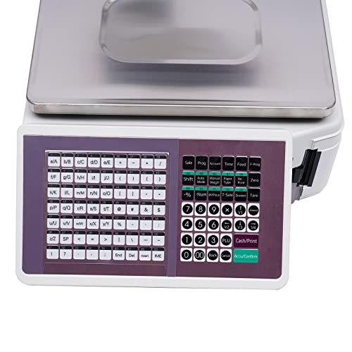 SHATUOA Electronic Price Computing Scale with Label Printer and Double-Sided Display