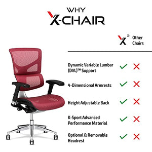 X-Chair X2 Management Task Chair with Headrest - Black K-Sport Mesh Fabric