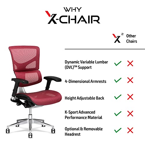 X-Chair X2 Management Task Chair with Headrest - Black K-Sport Mesh Fabric