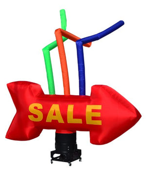 LookOurWay Giant Sale Arrow Air Dancers Inflatable Tube Man Complete Set with 1 HP Sky Dancer Blower, Red