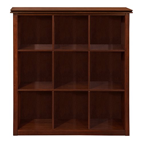 WYNDENHALL Stratford Auburn Brown 9 Cube Solid Wood Bookcase & Storage Unit