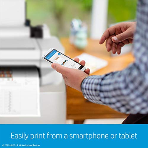 HP DesignJet T210 Large Format Printer, 24" Color Inkjet Plotter, Wireless, Bundle with HP 712 29ml Cyan Ink Cartridge, HP Universal Matte Bond Inkjet Paper