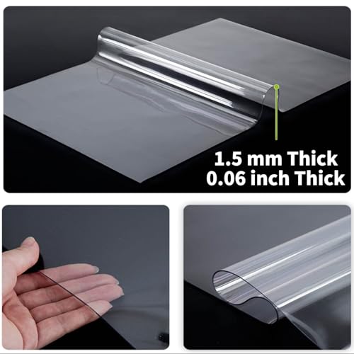 SaiFfe Office Chair Mat for Carpets 100x490cm/3.3x16.1FT, 1.5mm Thick Transparent Premium Quality