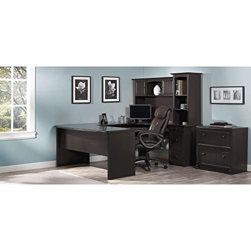 Realspace® Walnut U-Shaped Executive Desk - 65" Wide