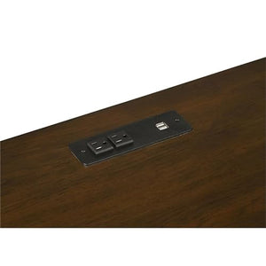 Coaster Marshall 5-Drawer Wood Credenza Desk Dark Walnut Gunmetal