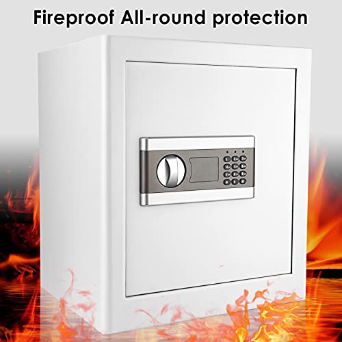 1.7Cub Fireproof and Waterproof Security Box, Digital Combination Lock Safe with Keypad LED Indicator, for Cash Money Jewelry Guns Cabinet