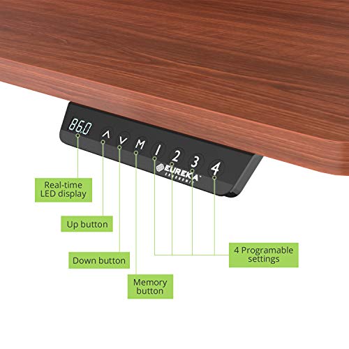[New Generation] Eureka Ergonomic Electric Standing Desk, Adjustable Height Stand Up Desk Computer Desks Dual Motor Self-Locking Protection Suitable for Home Office (Cherry)