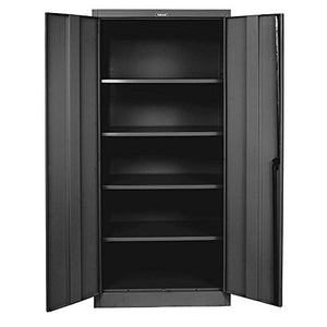 Hallowell Commercial Storage Cabinet - 48" Wx18 Dx72 H - Unassembled - Black