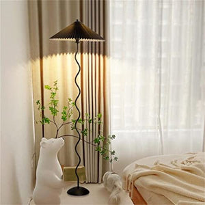 None Pleated Floor Lamp Japanese Type Black Living Room Bedroom Decor Atmosphere Desk Lamp