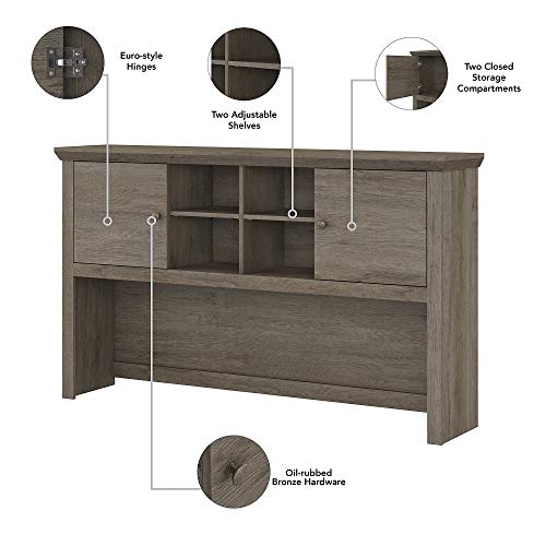 Bush Furniture Yorktown Desk Hutch, 60W, Restored Gray