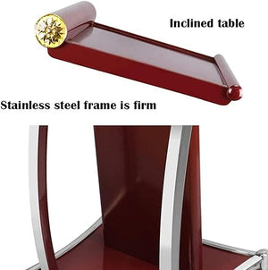 SMuCkS Professional Wood Lectern Podium with Wide Surface - Red/White, 47x47x110cm