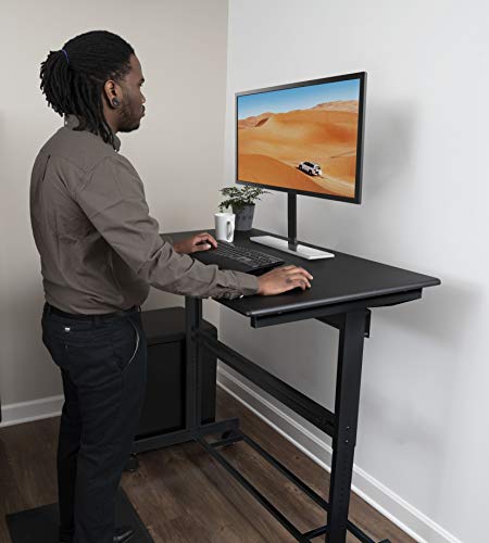 Stand Up Desk Store Rolling Adjustable Height Standing Desk Computer Workstation (Black, 48" Wide)