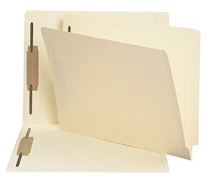 Smead End Tab Fastener File Folder, Shelf-Master Reinforced Straight-Cut Tab, 2 Fasteners, Letter Size, Manila, 250 per Box (34125)