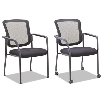 Alera ALEEL4314 Mesh Guest Stacking Chair, Black