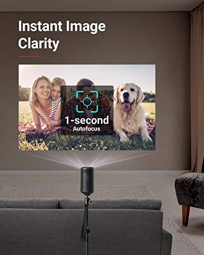 Anker Nebula Capsule Max, Pint-Sized Wi-Fi Mini Projector, 200 ANSI Lumen Portable Projector, Native 720p HD, 8W Speaker, Movie Projector, 100 Inch Picture, 4-Hour Video Playtime, Home Entertainment