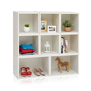 Way Basics Milan Storage Blox Eco Modular Bookcase Shelving, White (Tool-Free Assembly and Uniquely Crafted from Sustainable Non Toxic zBoard paperboard)